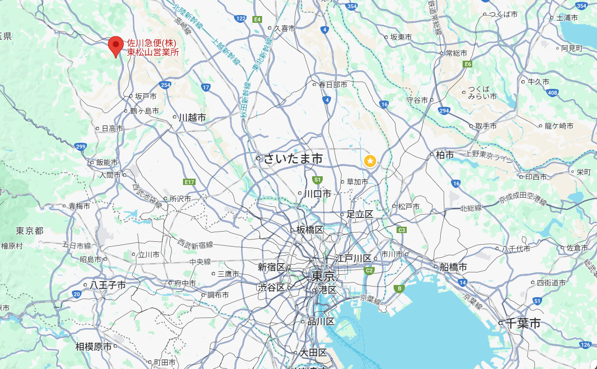 北関東中継センター　グーグルマップ参照