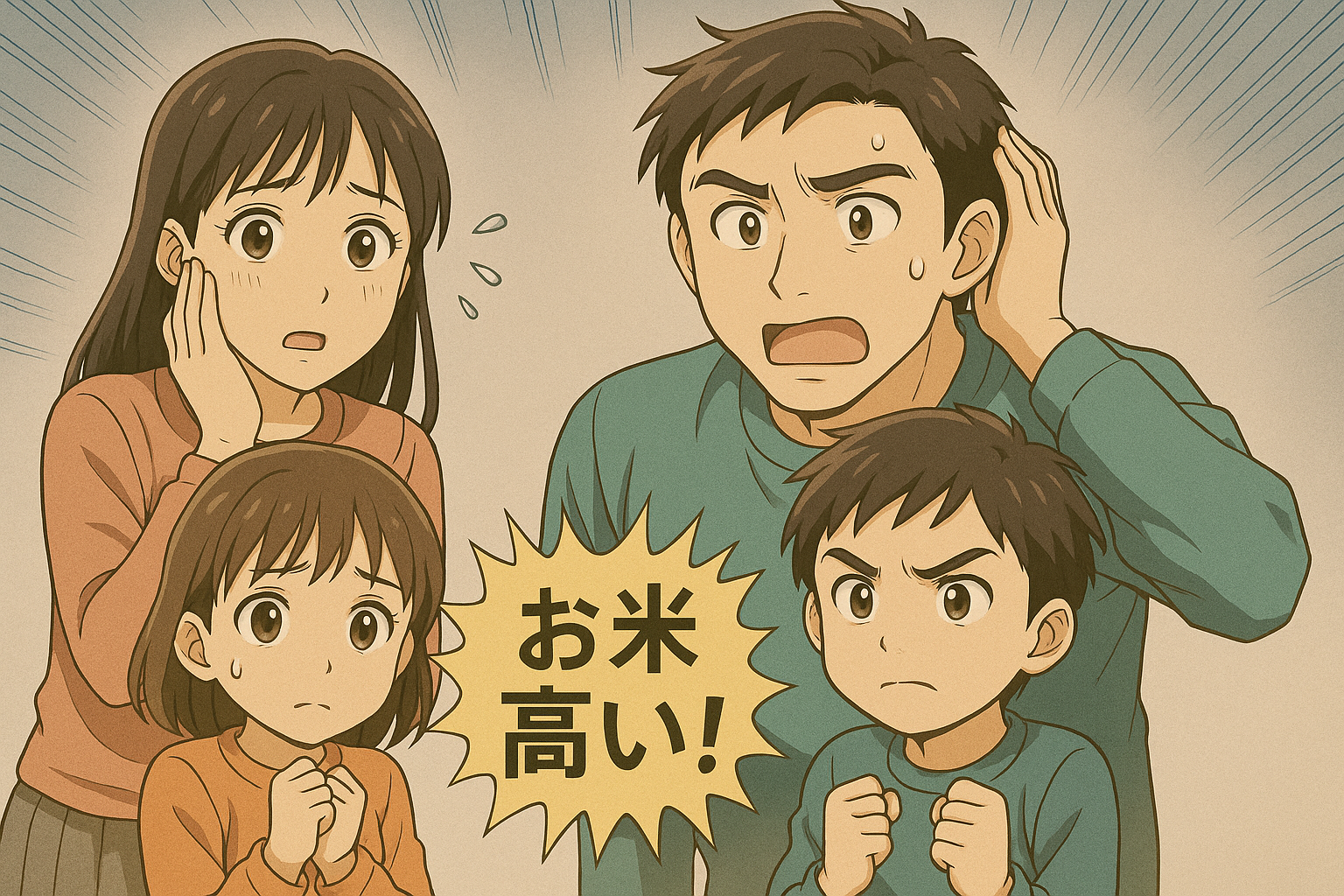 お米が高くて買えない4人家族