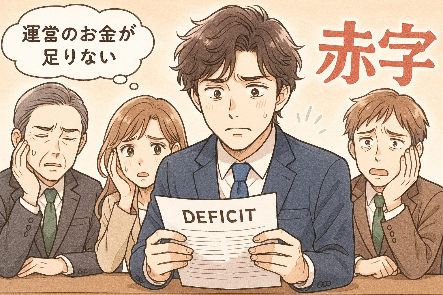 運営のお金が足りなく赤字。議員がみんなで困っている姿