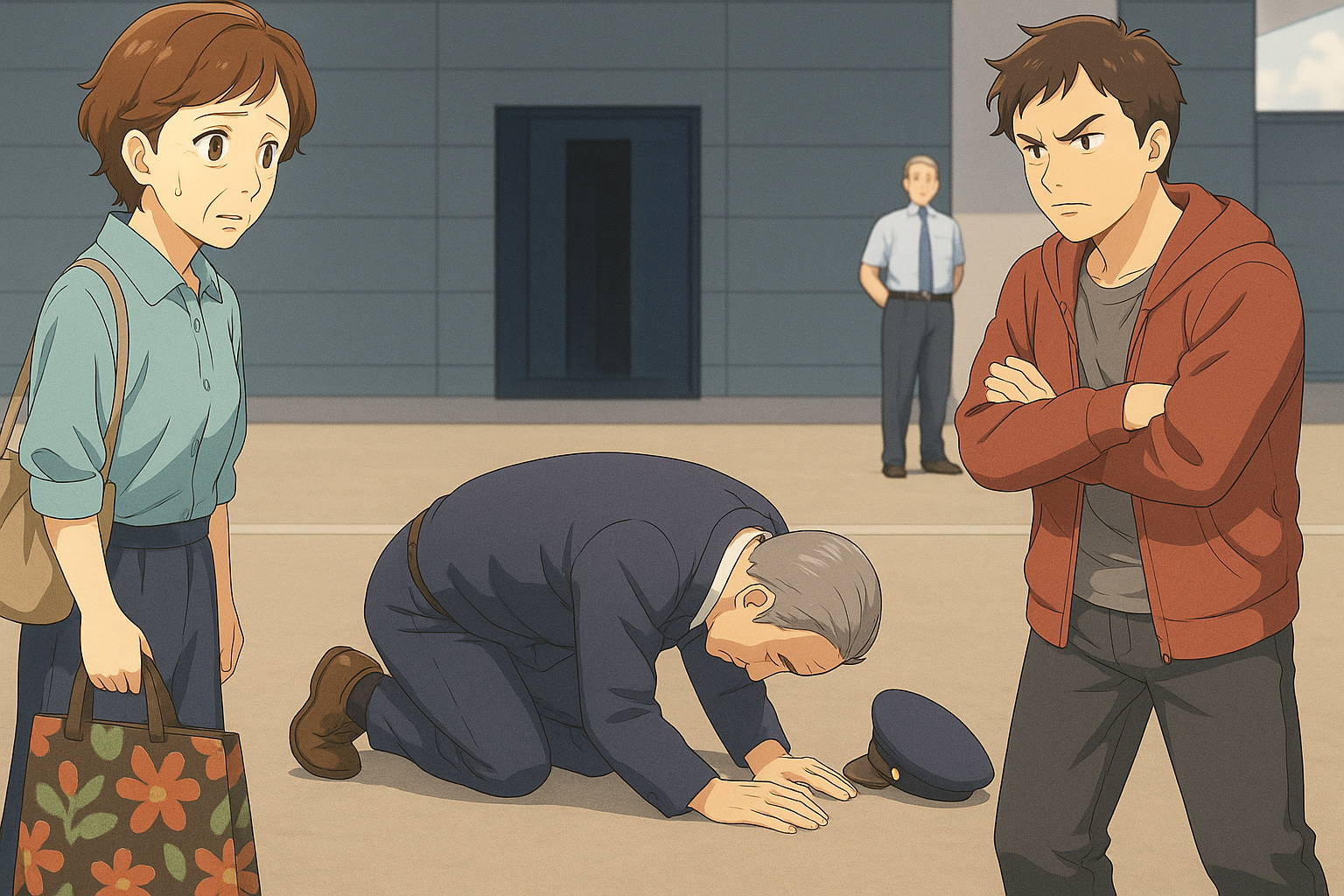 大阪万博で警備員が土下座