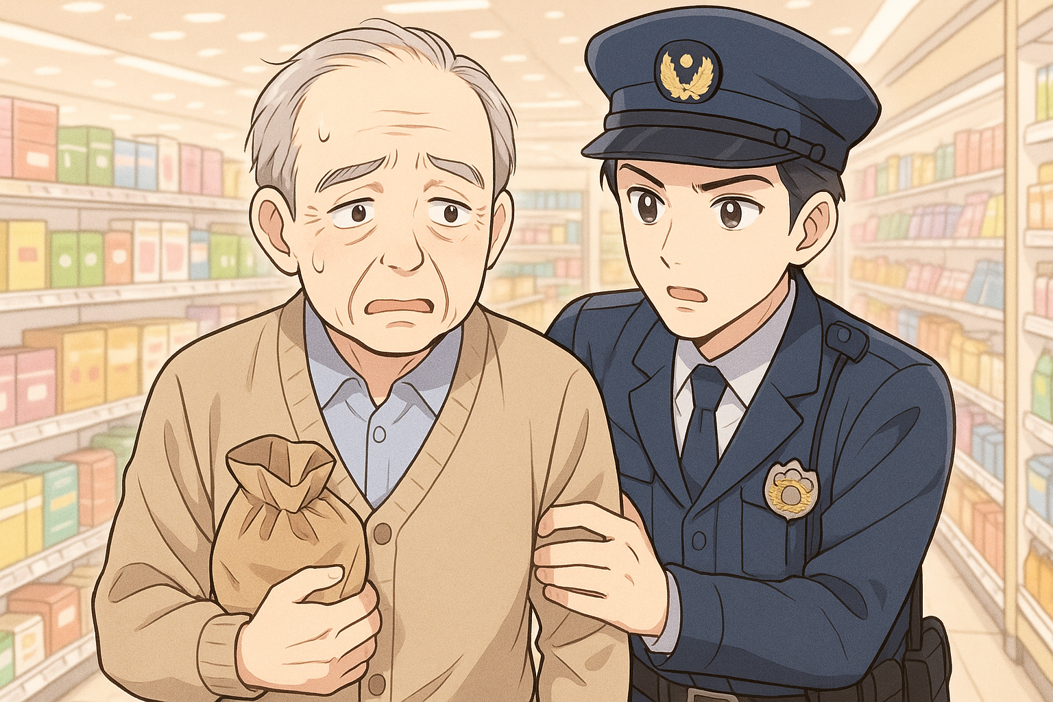 高齢者が逮捕される画像