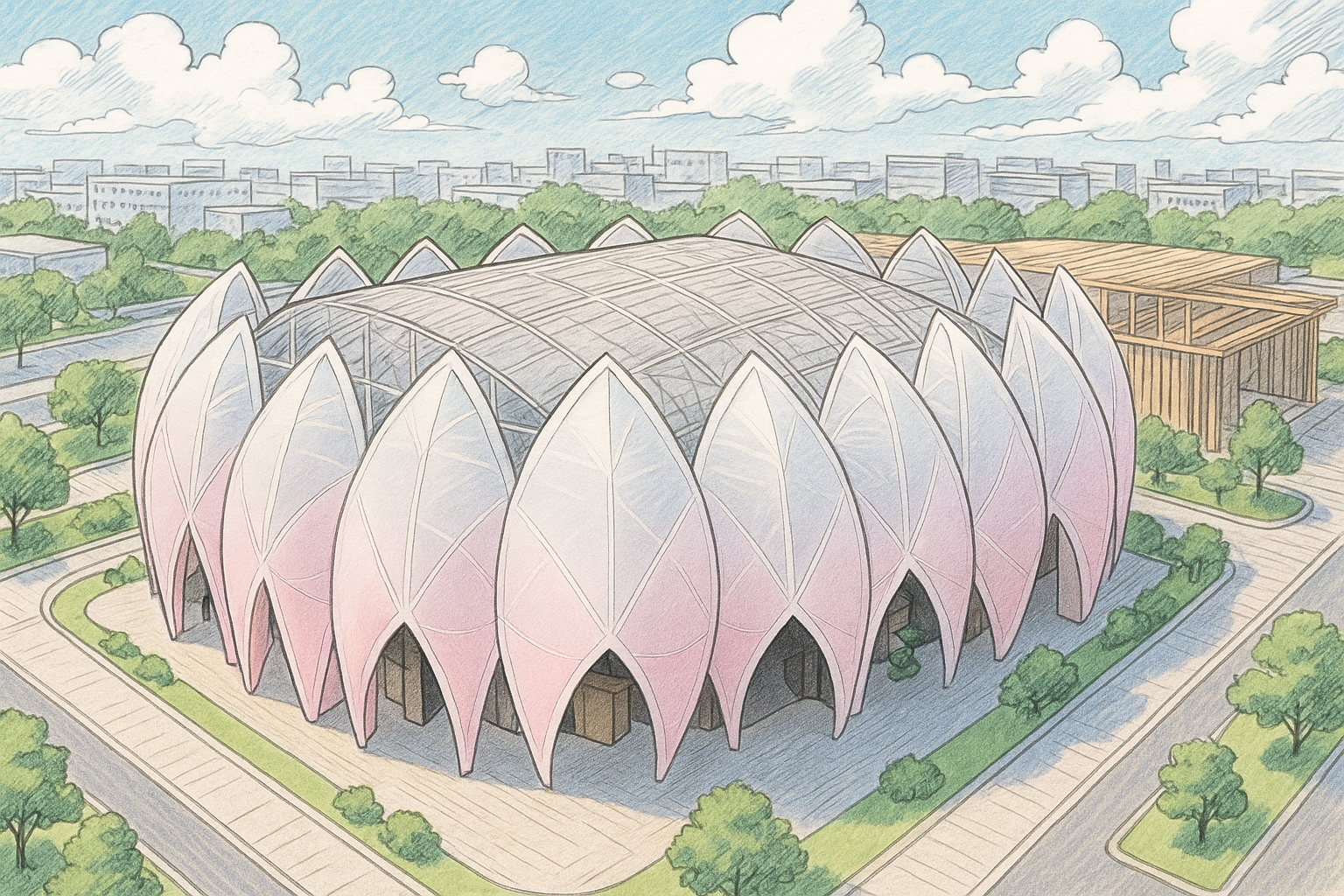 大阪万博　インド館のイラスト