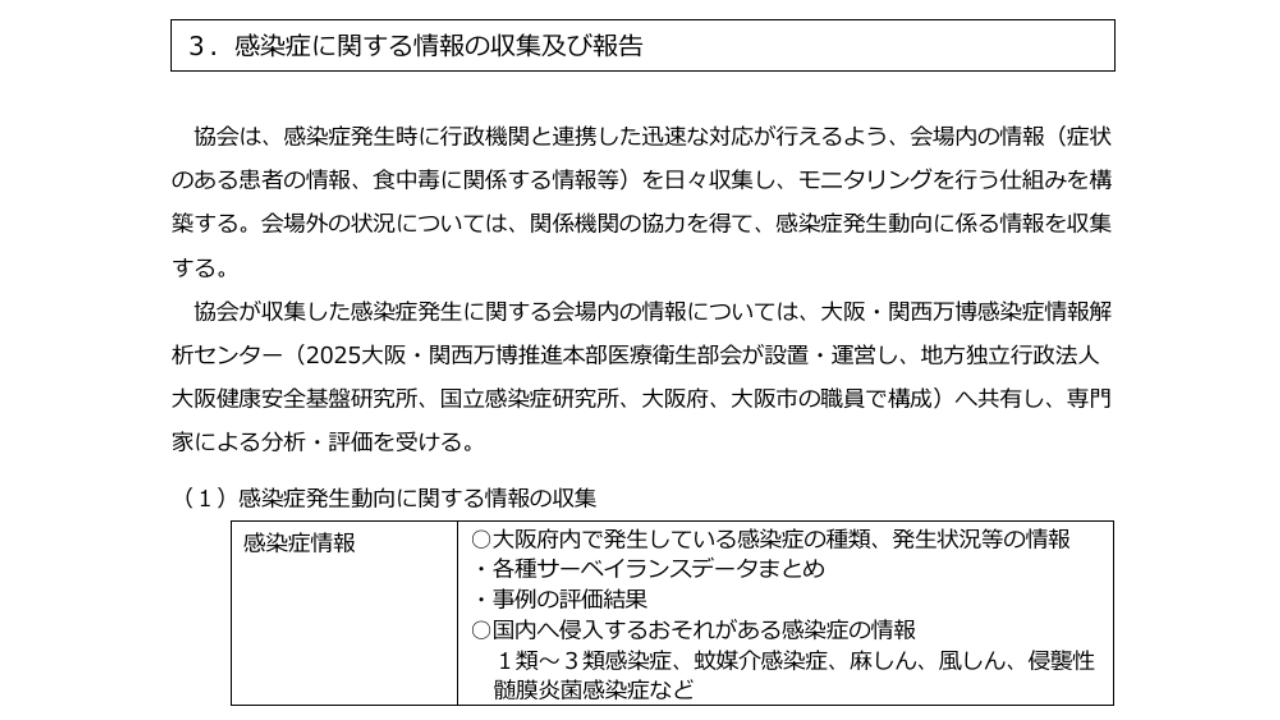 大阪万博　感染症の対策