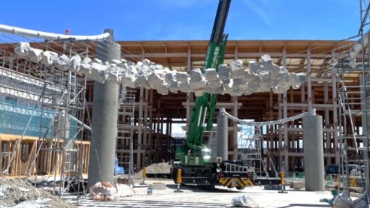 大阪万博 石の屋根 施工写真