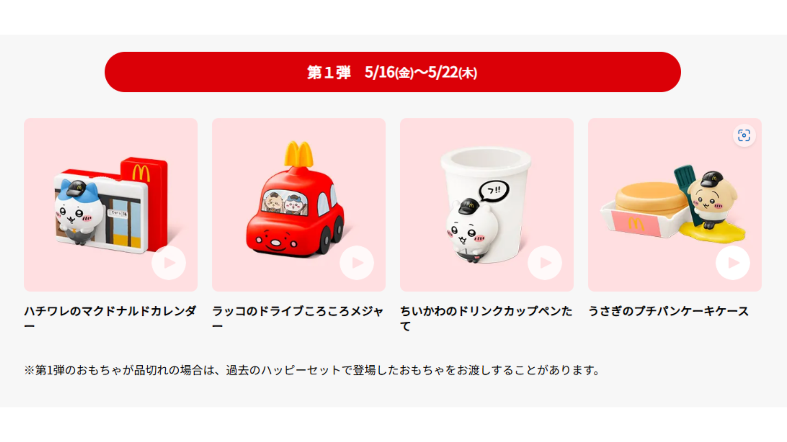 マクドナルド　ハッピーセット　ちいかわ