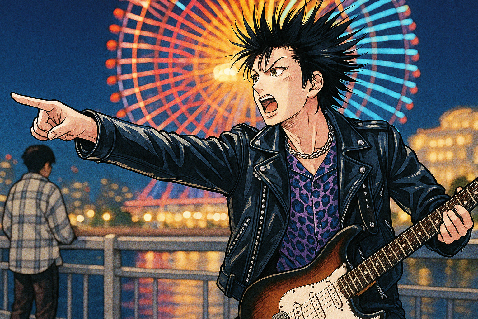 ギターを弾いている男性