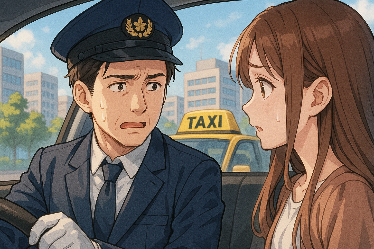 タクシー運転手　イラスト画像