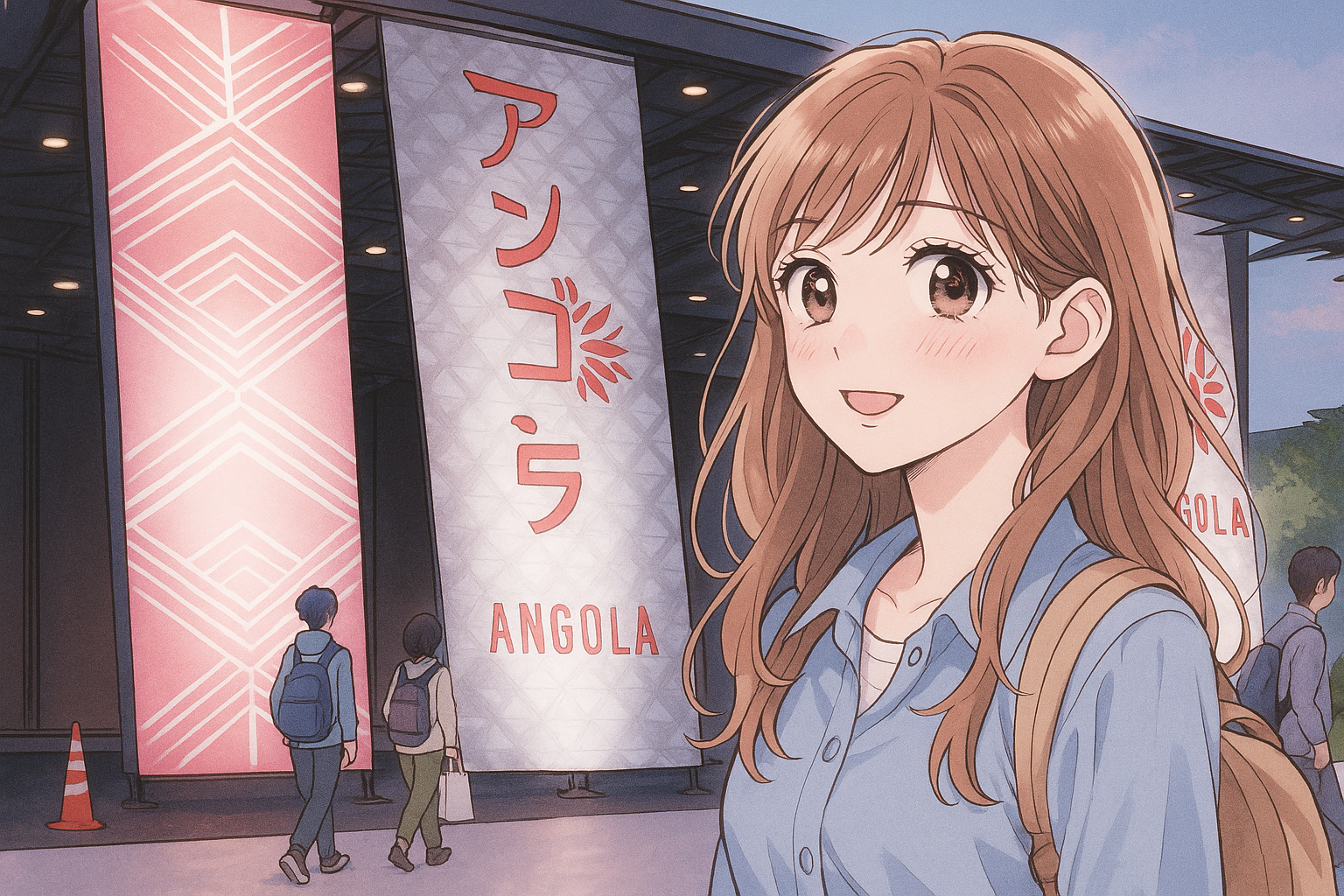 アンゴラの前に女性