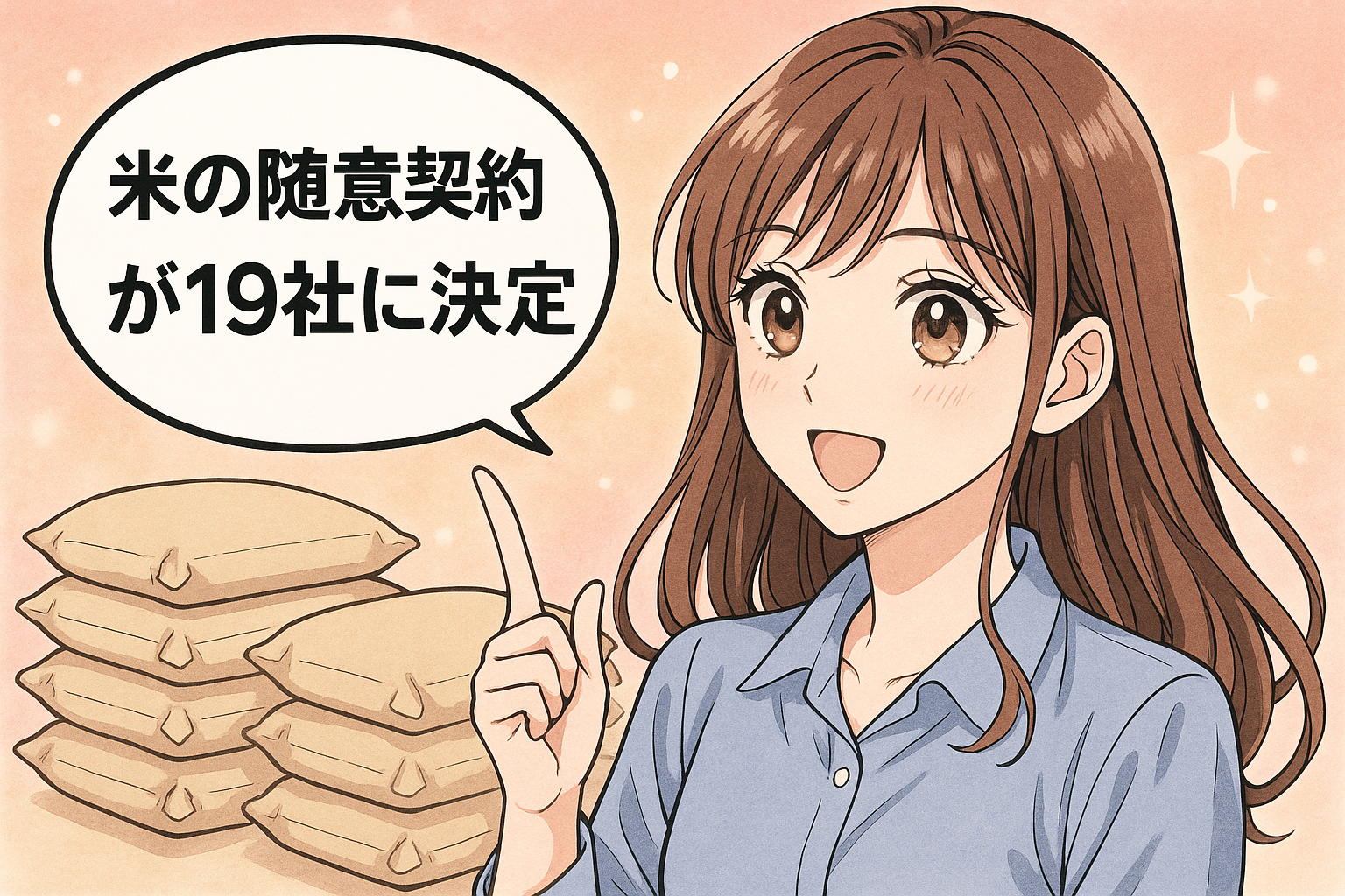 米の入札　19社に決定　取引される　