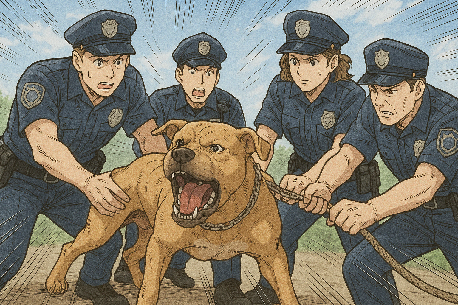 吠えている犬　イラスト画像