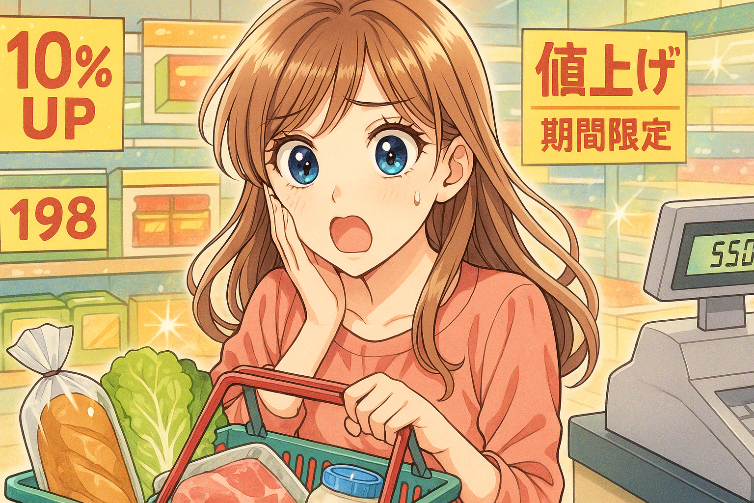 食品の値上げで困る主婦