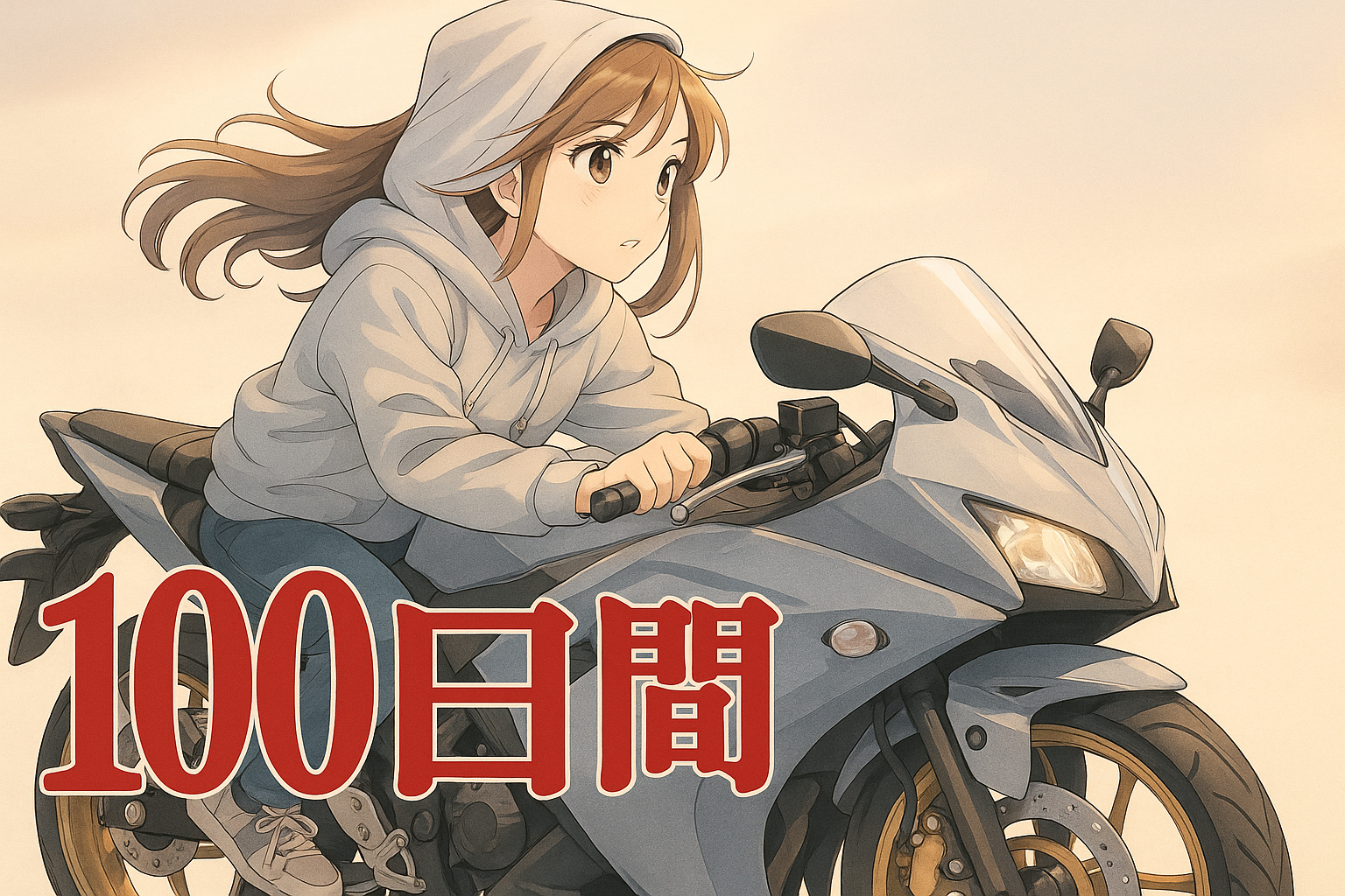 バイクに乗っている女性