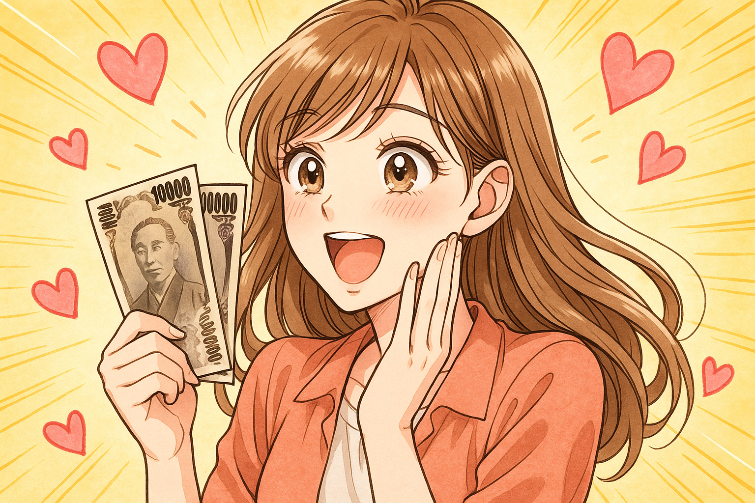 国民が２万円の給付で喜ぶ！イラスト画像