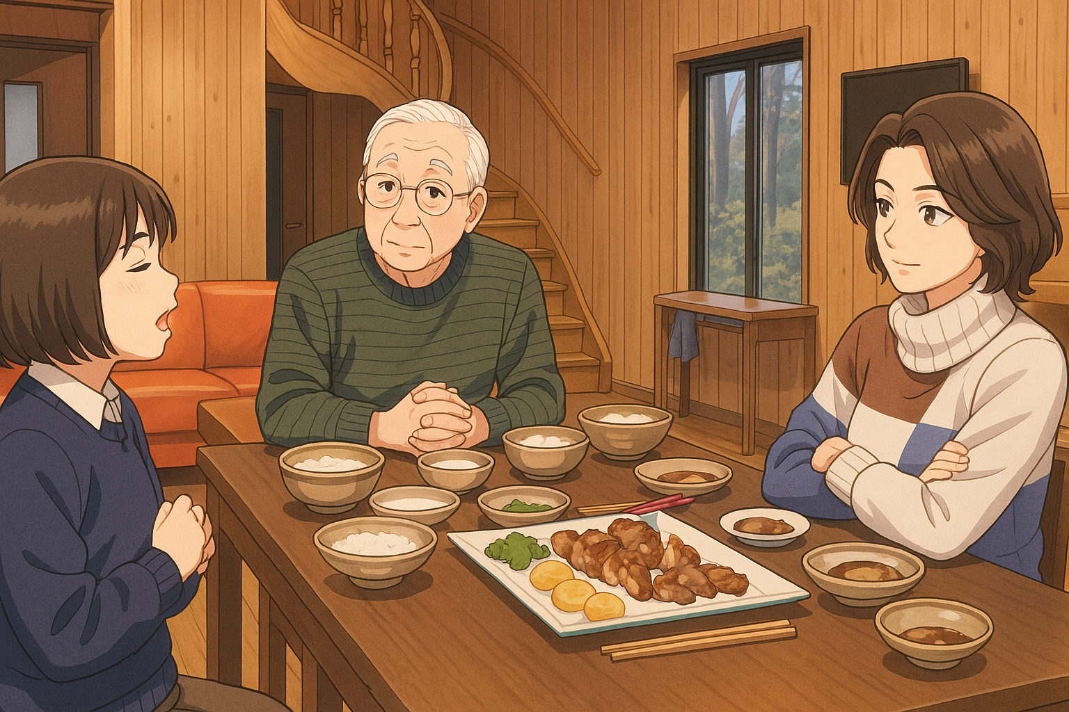 家族３人の食卓