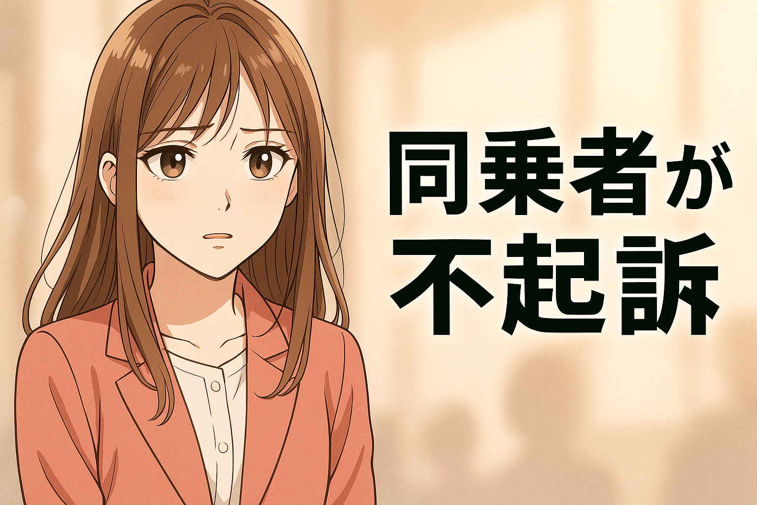 同乗者が不起訴　イラスト画像