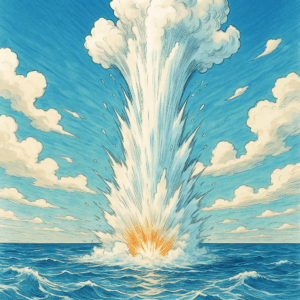 海で爆弾が爆発