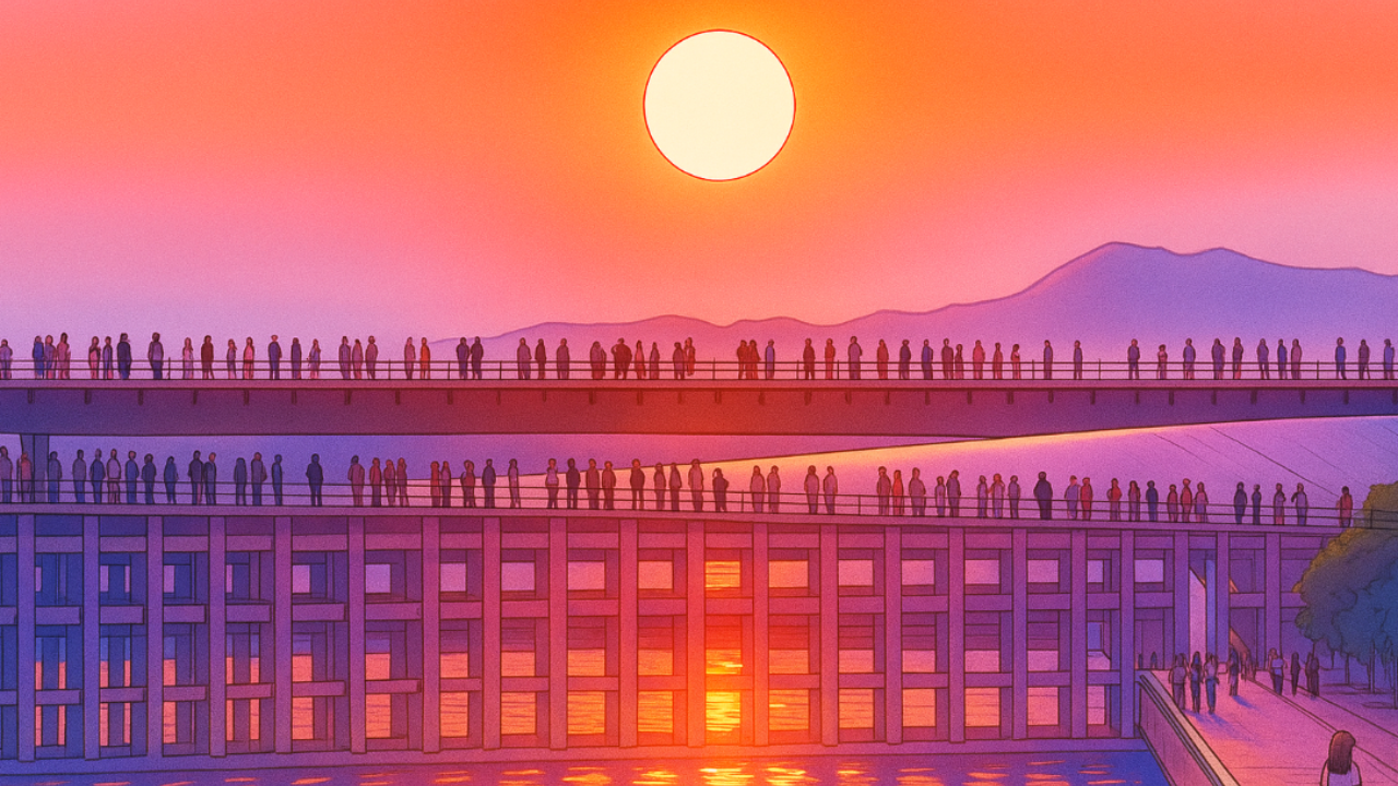 大阪万博の夕日