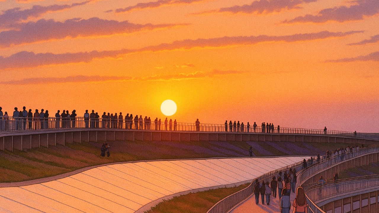 大阪万博の夕日