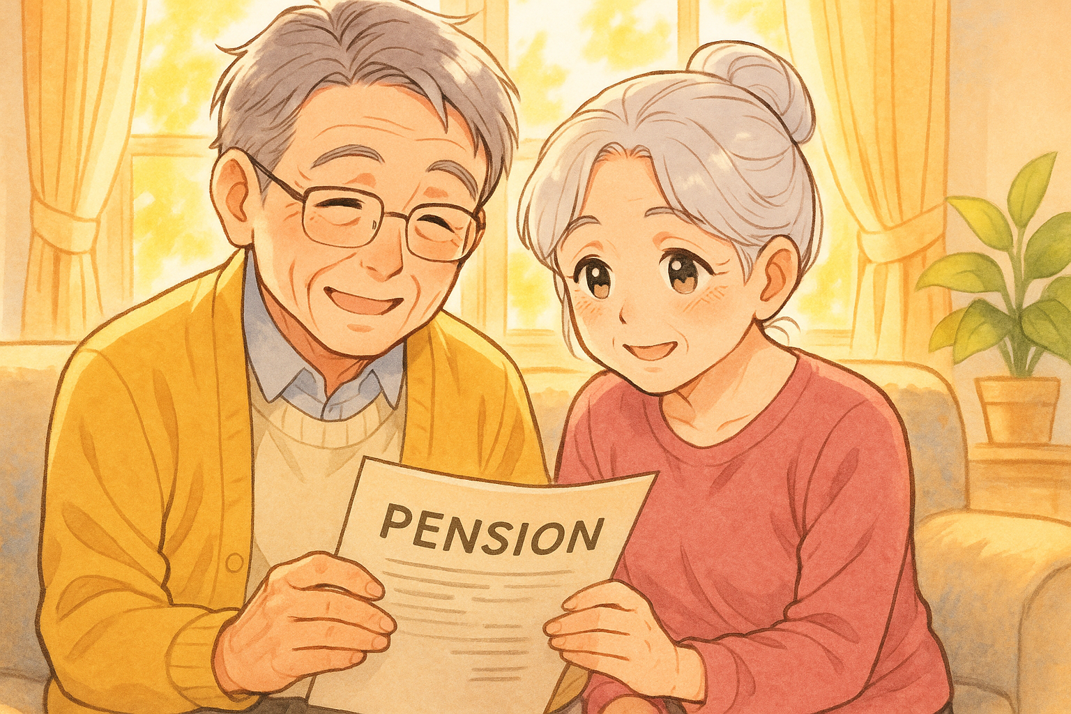 年金の受給をたのしみにしている老夫婦