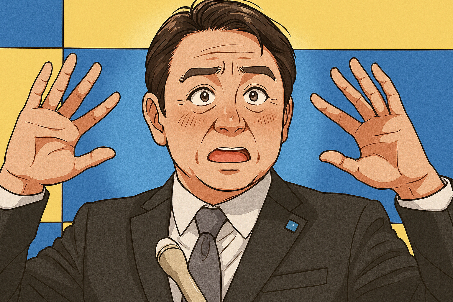 記者会見のイラスト