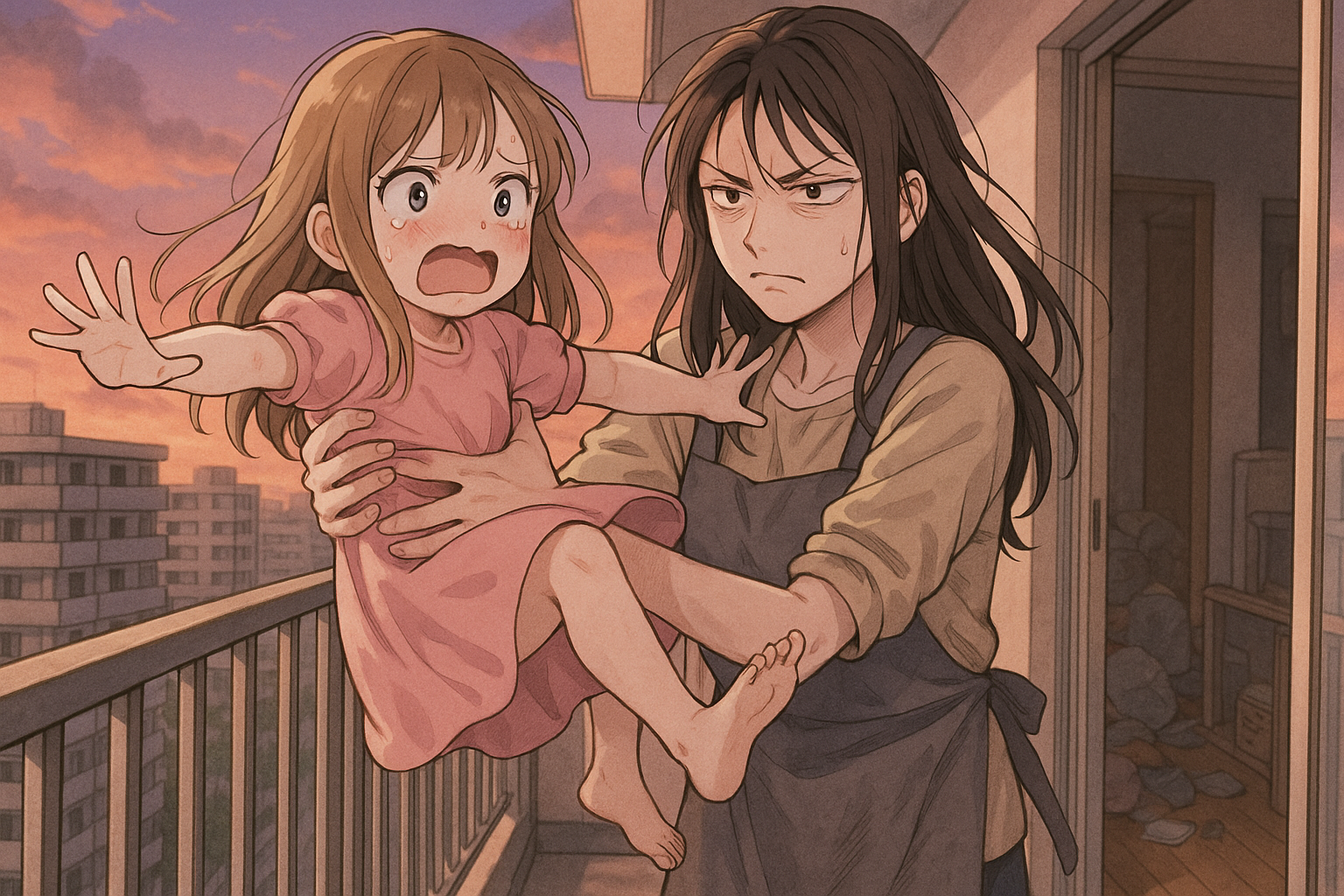 母親に抱っこされる子供