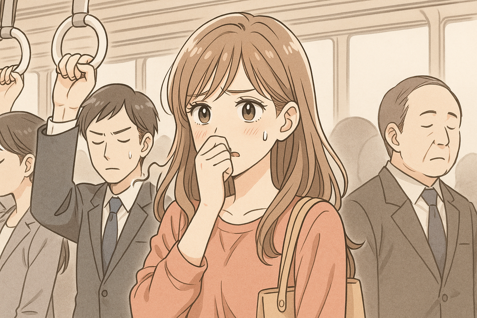 電車の女性、臭う