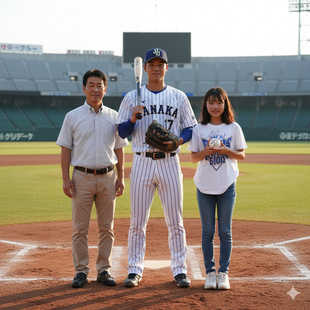 野球選手と家族