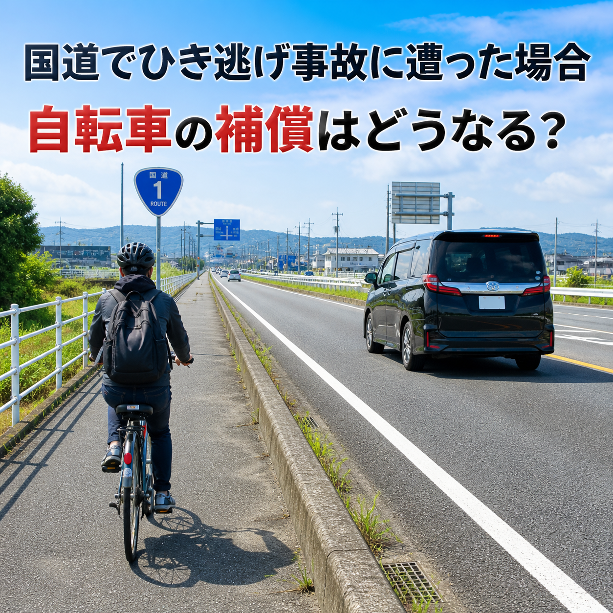 自転車が歩道を走る画像